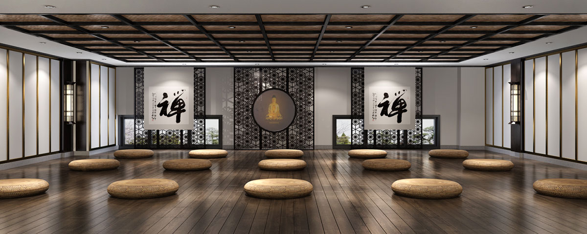  西安500平新中式風(fēng)格禪茶會所裝修設(shè)計(jì)效果圖