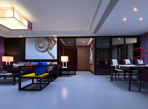 進門之后客廳和餐廳兩邊用的隔斷大氣