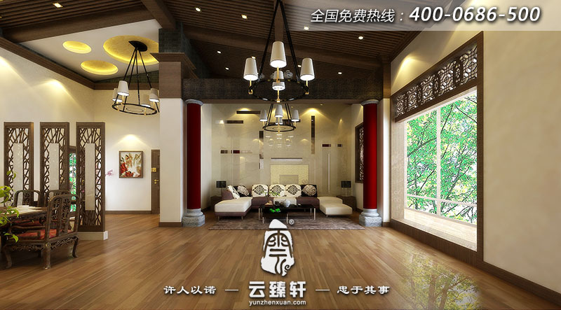 平層中式大宅主會客區另一視角