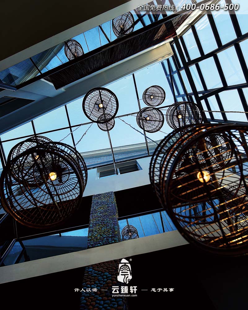 無錫古樸中透露出一種時尚的茶館裝修實景圖