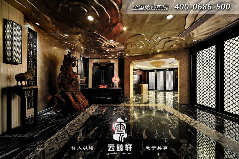 中式餐廳裝修大廳效果圖