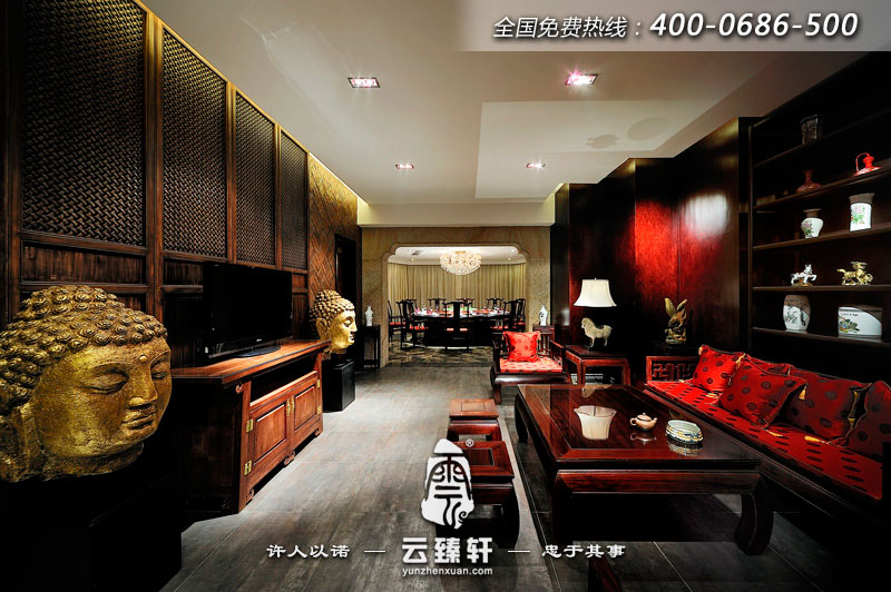 中式餐廳設計效果圖休息室效果圖
