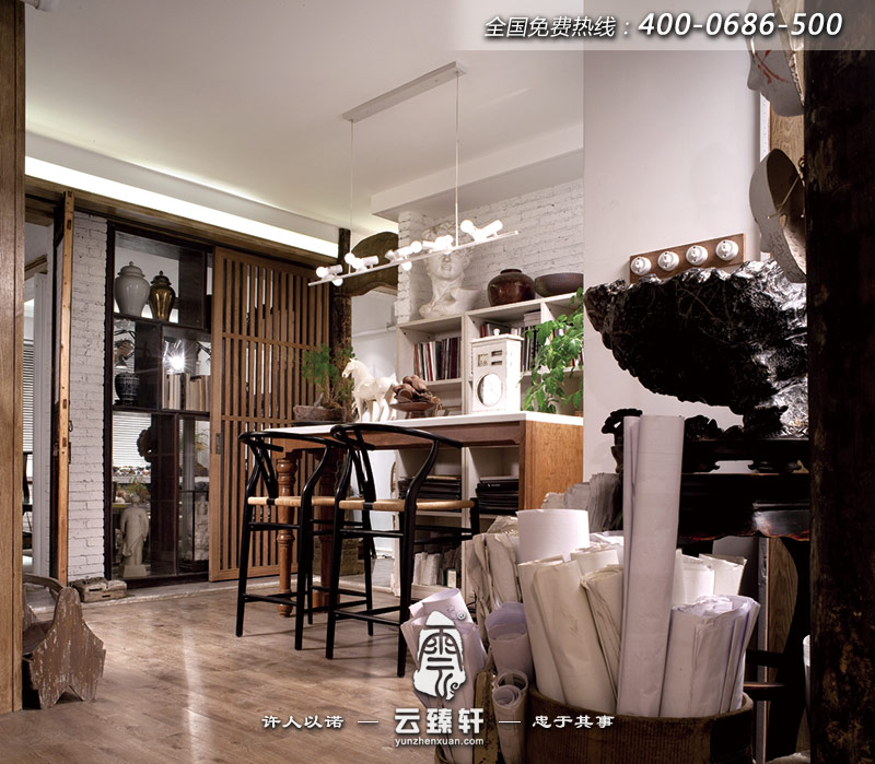 中式裝修設計的工作室