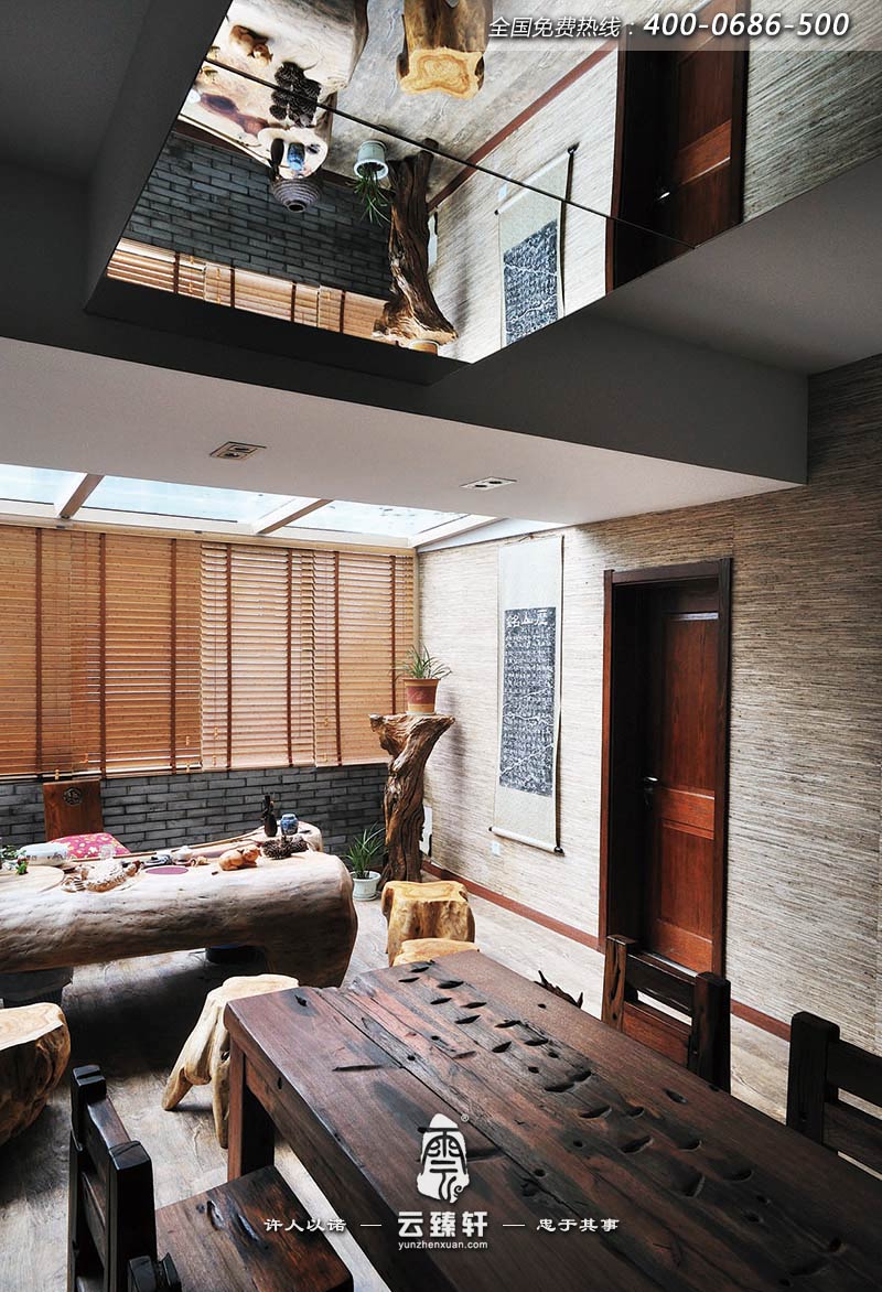 中式辦公室休息區設計效果圖