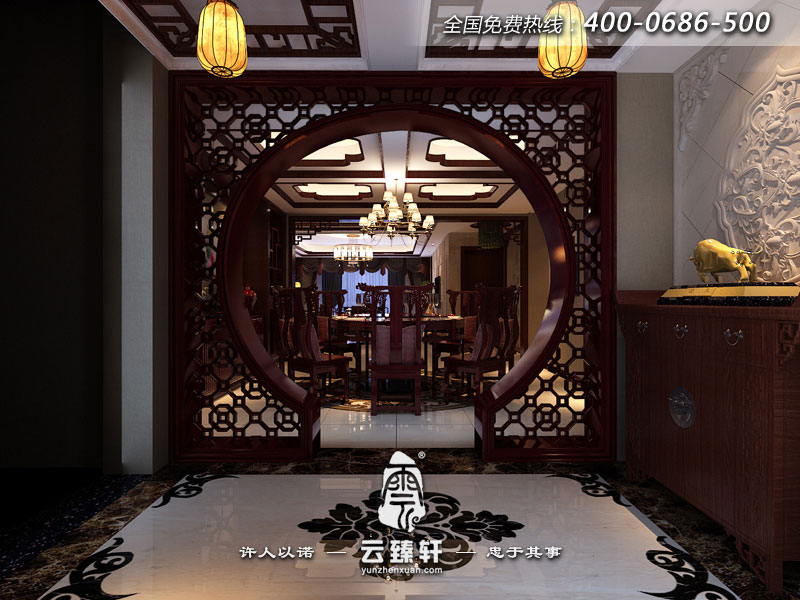 餐廳圓光罩隔斷裝修效果圖